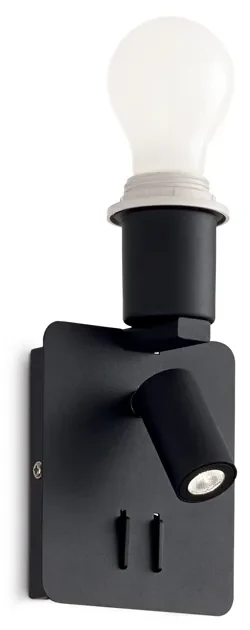 Applique Moderna Gea Metallo Nero 2 Luci E27