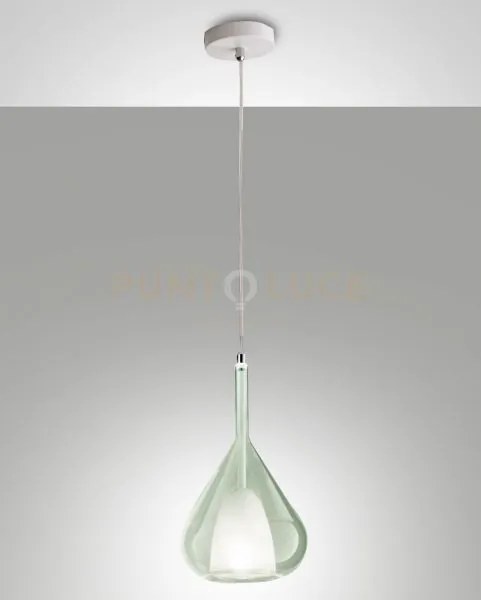 Lila sospensione 1 luce verde trasparente attacco e27 d.20cm