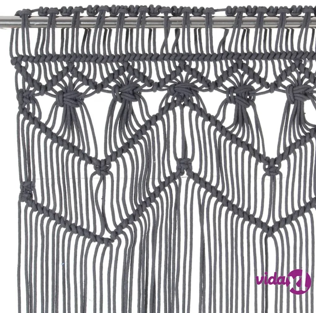 vidaXL Tenda Macramè Antracite 140x240 cm in Cotone