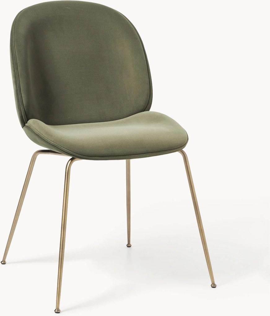 WESTWING x GUBI, Sedia da pranzo imbottita in velluto Beetle by Delia Lachance