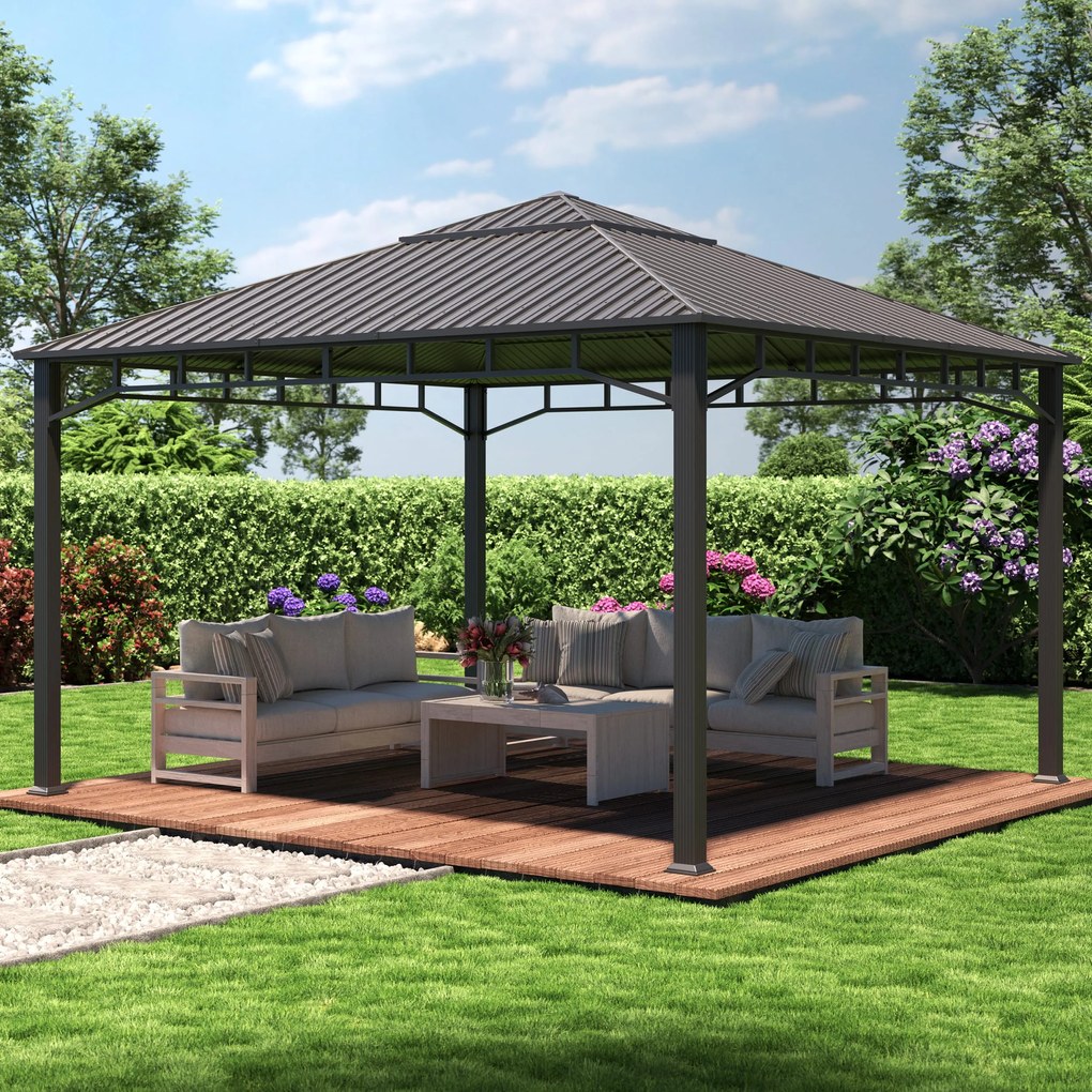 TOOLPORT Gazebo da giardino Hardtop Sunset Superior, 4x4 m - (301353)