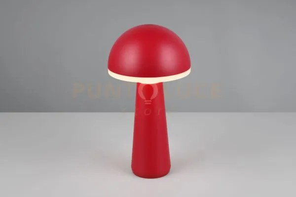 Fungo lampada da tavolo ricaricabile rossa regolazione intesita' e ...