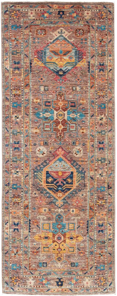 Samarkand Tappeto 80x200 Marrone (Pakistan) Annodato A Mano