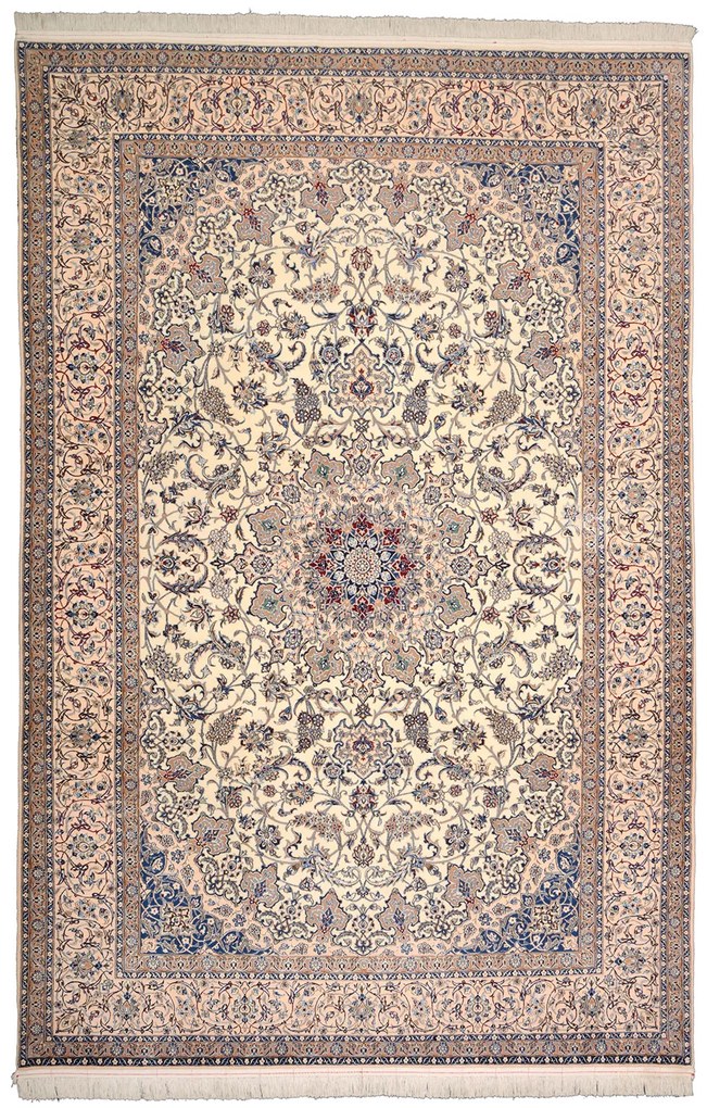 Nain Tappeto persiano 320x210 Beige (Iran) Annodato A Mano