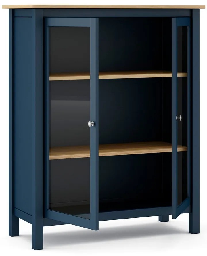 Vetrina in legno di pino blu scuro/naturale 90x110 cm Misti - Marckeric