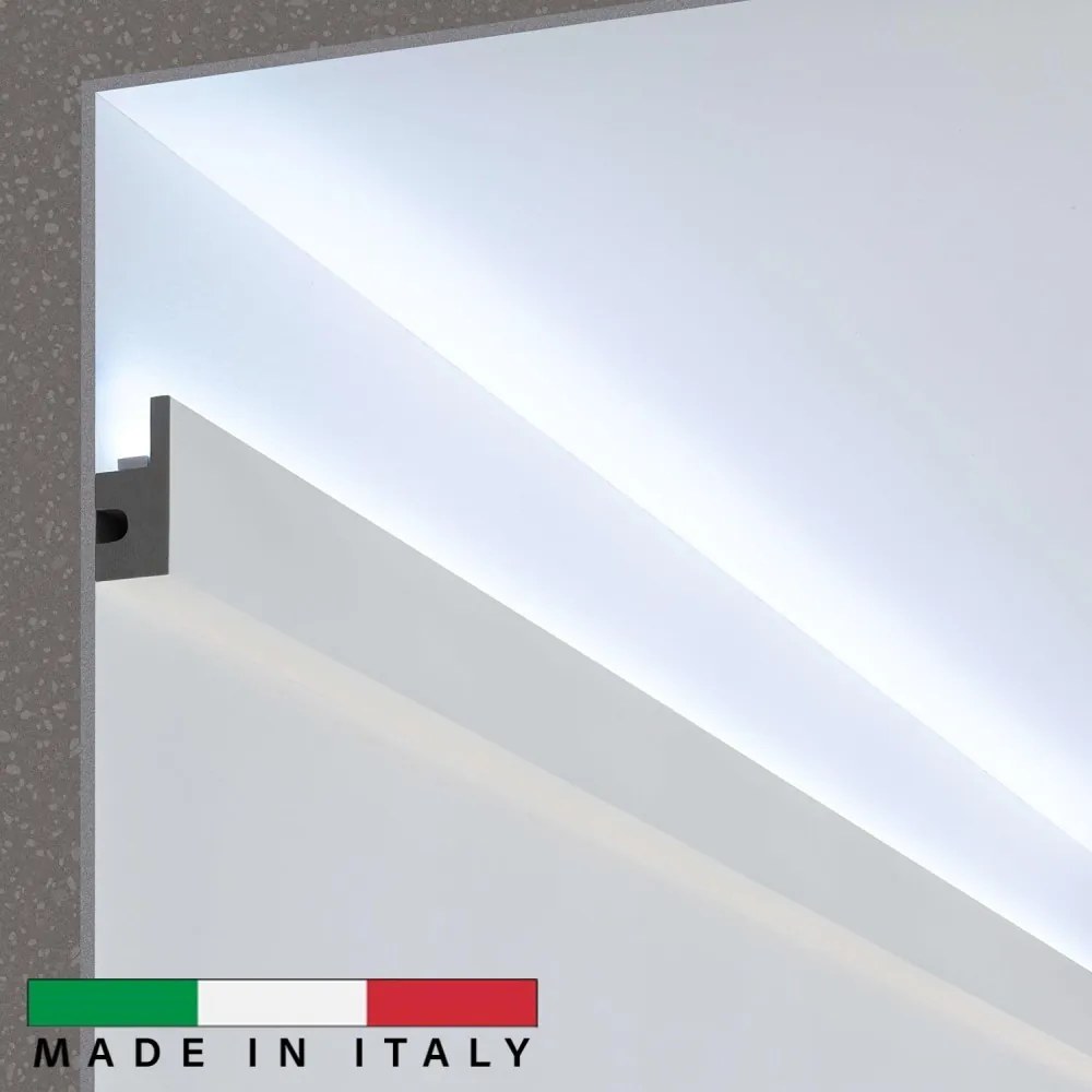 Cornice Pitturabile per Illuminazione Unidirezionale per Strisce LED - 1,15m Selezionare la lunghezza 1,15 Metri