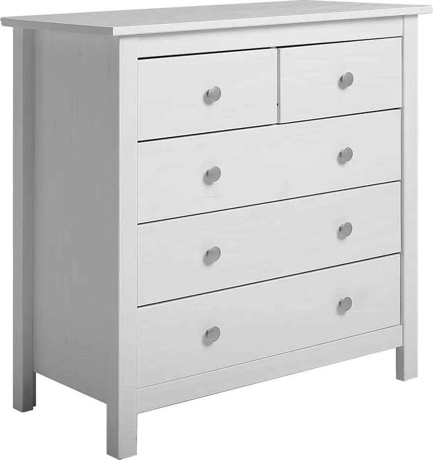 Cassettiera alta in pino bianco 79x80 cm Berna - Marckeric