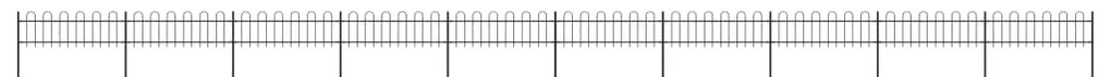 Recinzione Da Giardino Punta Tonda İn Acciaio 17x0,6m Nera /