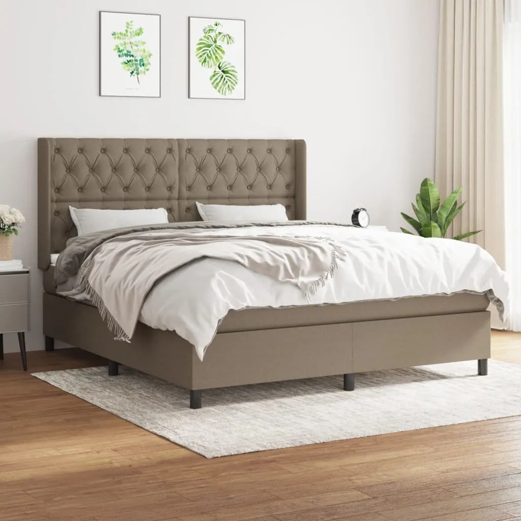 Giroletto A Molle Con Materasso Tortora 160x200 Cm İn Tessuto /