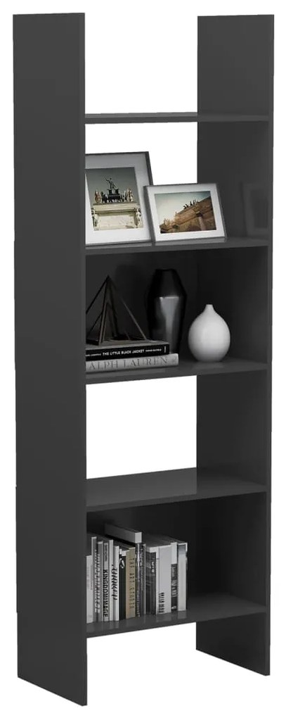 Libreria Grigia 60x35x180 cm in Legno Multistrato