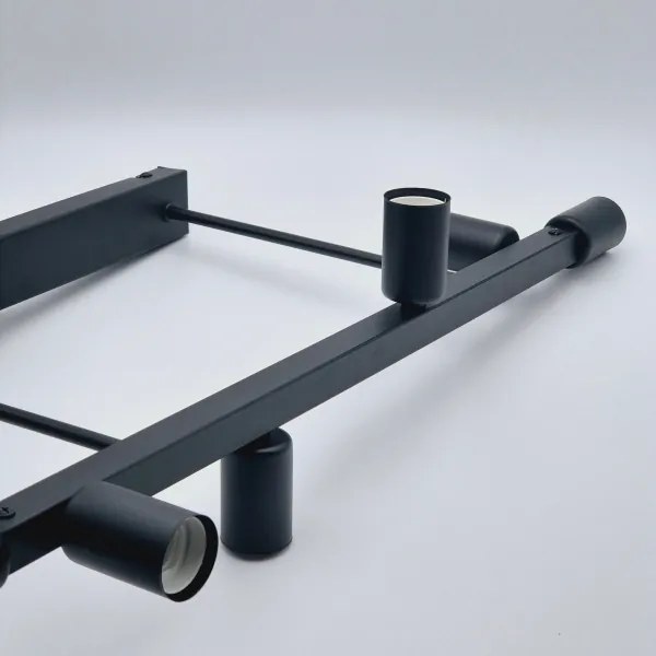 Lampadario a sospensione con supporto rigido ASTRID 6xE27/60W/230V nero