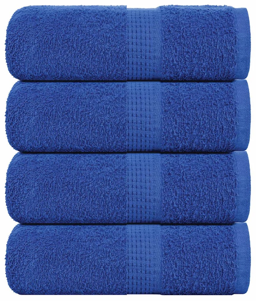 Asciugamani Ospiti 4 Pz Blu 30x50 Cm 360 G/m² 100% Cotone /