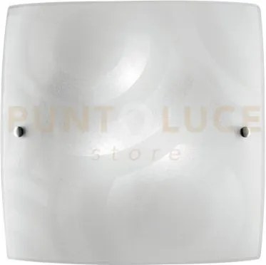 Plafoniera miro' bianca 2 luci attacco e27 30x9,4x30cm in vetro