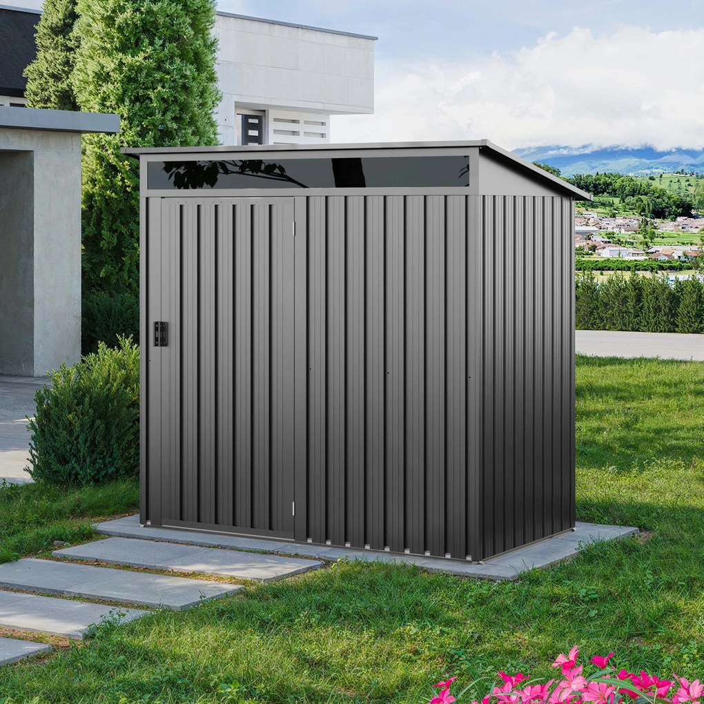 PRIMEYARD Casetta da giardino 180 x 100 cm, grigio perla - (GFPV01007)