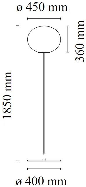 FLOS Glo-Ball Floor 3 lampada da pavimento 158 cm a luce diffusa in alluminio e acciaio nero opaco