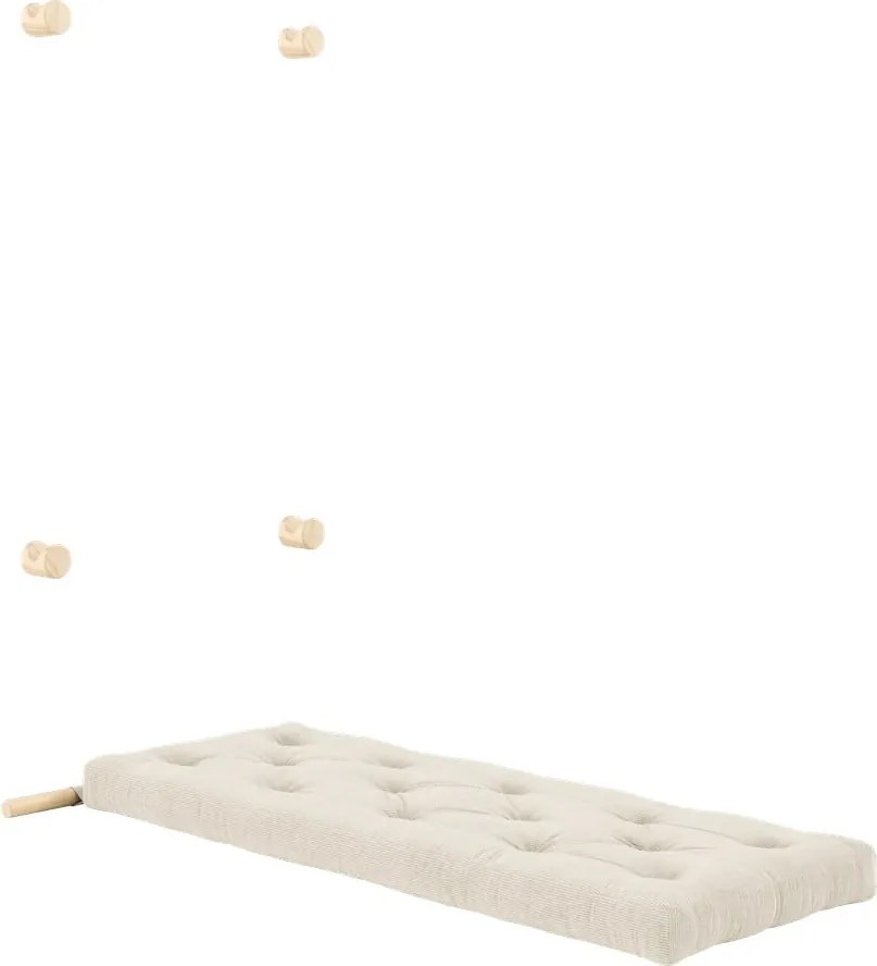 Poltrona color crema allungabile con rivestimento in velluto a coste Hooked – Karup Design