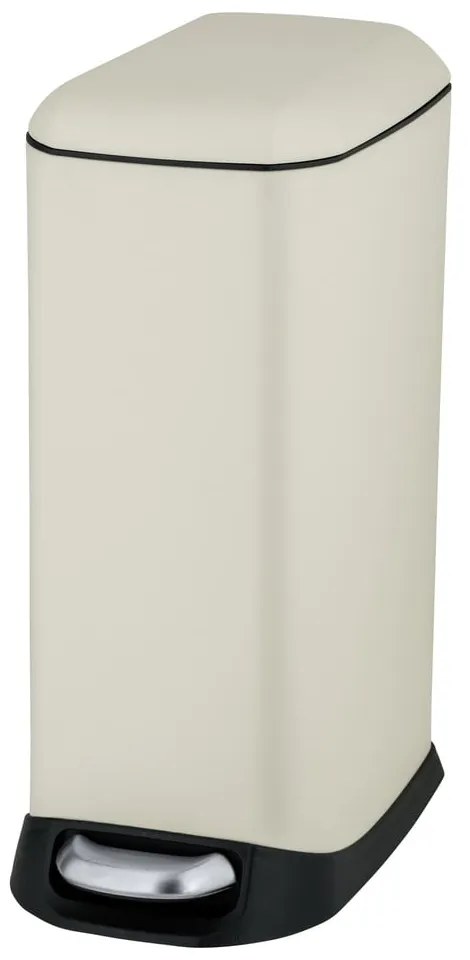 Cestino per la spazzatura color crema in acciaio con pedale 12 l Design – Wenko