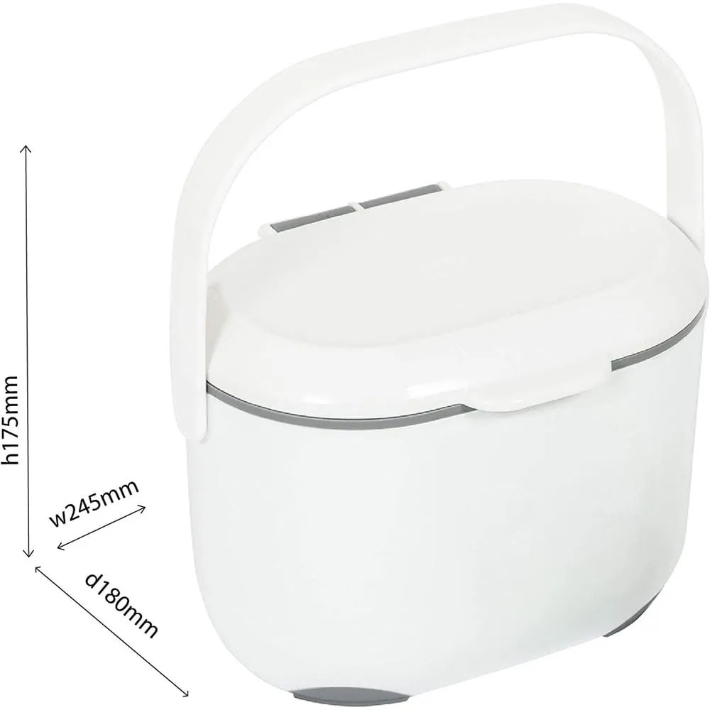 Contenitore per rifiuti compostabili bianco/grigio 2,5 l - Addis