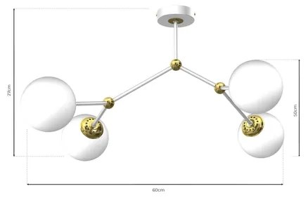 Lampadario a plafone JOY 4xE14/40W/230V bianco/oro