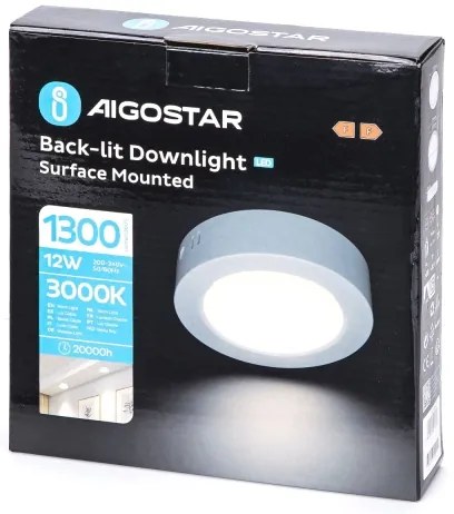 Aigostar - LED Plafoniera LED/12W/230V diametro 17,4 cm 3000K bianco
