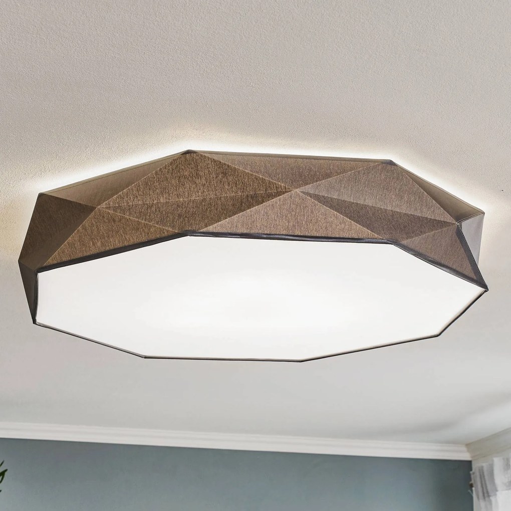 Plafoniera soffitto Kantoor New TK Lighting, dimmerabile, Alluminio / Grigio / Zincato, Soggiorno / Sala da pranzo, Metallo, Plafoniera