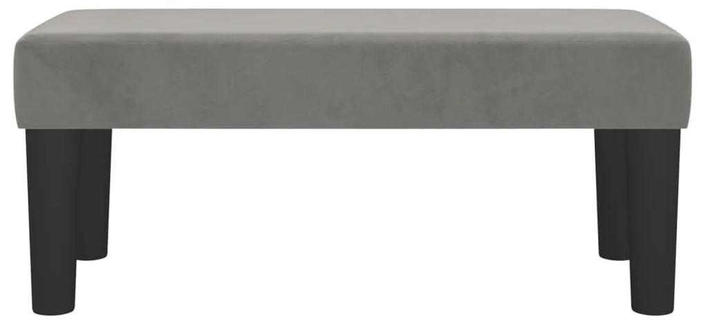 Panca grigio chiaro 70x30x30 cm in velluto