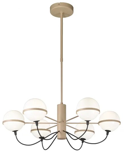 Metal Lux Giro 6-light suspension lamp Bianco latte