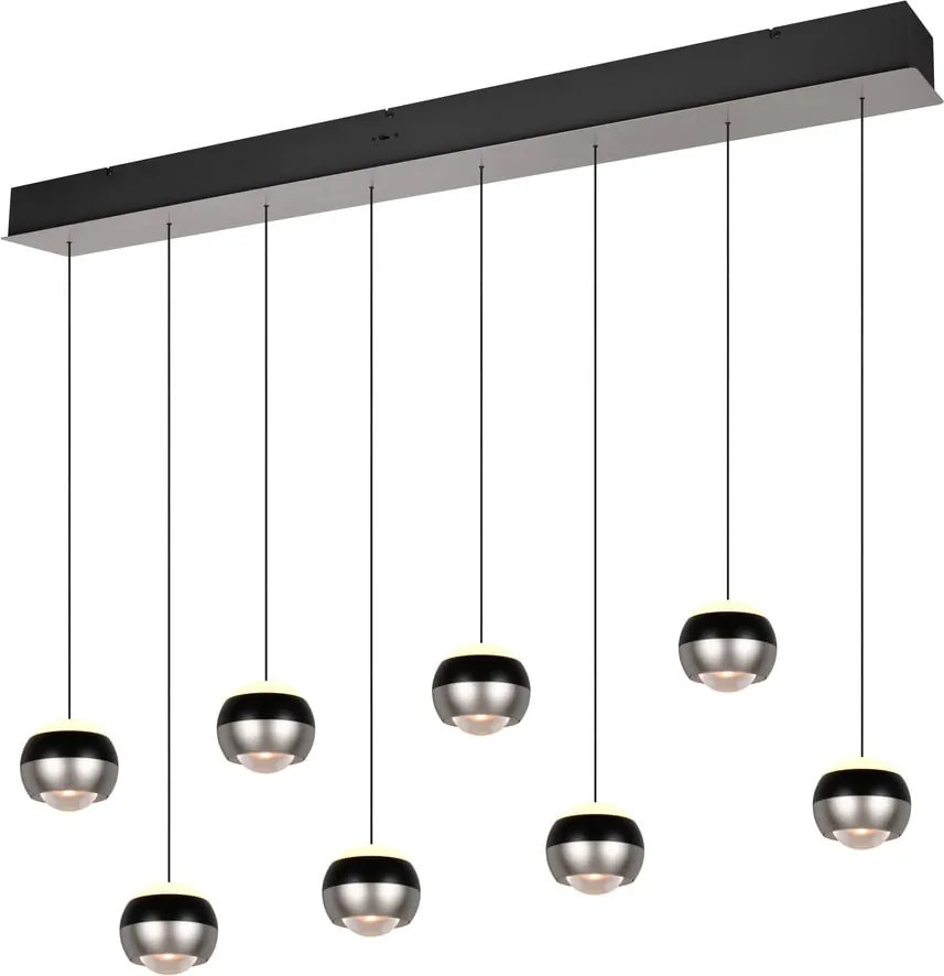 Lampadario LED nero e argentato Orbit – Trio Select