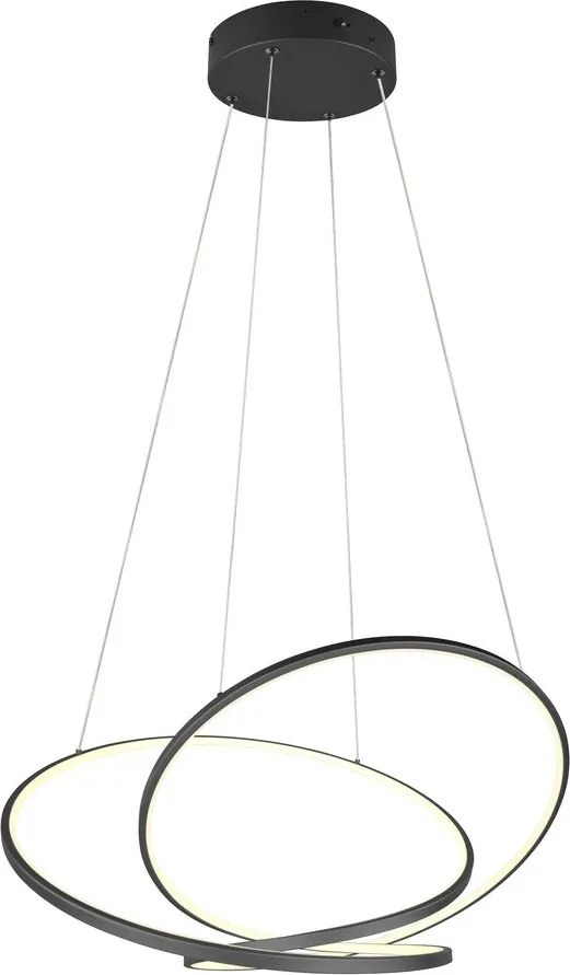 Lampadario dimmerabile LED nero opaco Darvin - Trio