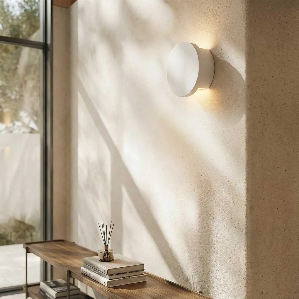 Applique Rotonda da Parete G9 DISCO in Gesso Pitturabile