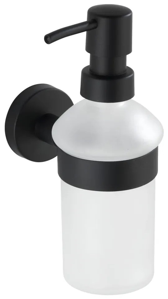 Dispenser di sapone in vetro da parete nero opaco 200 ml Bosio - Wenko