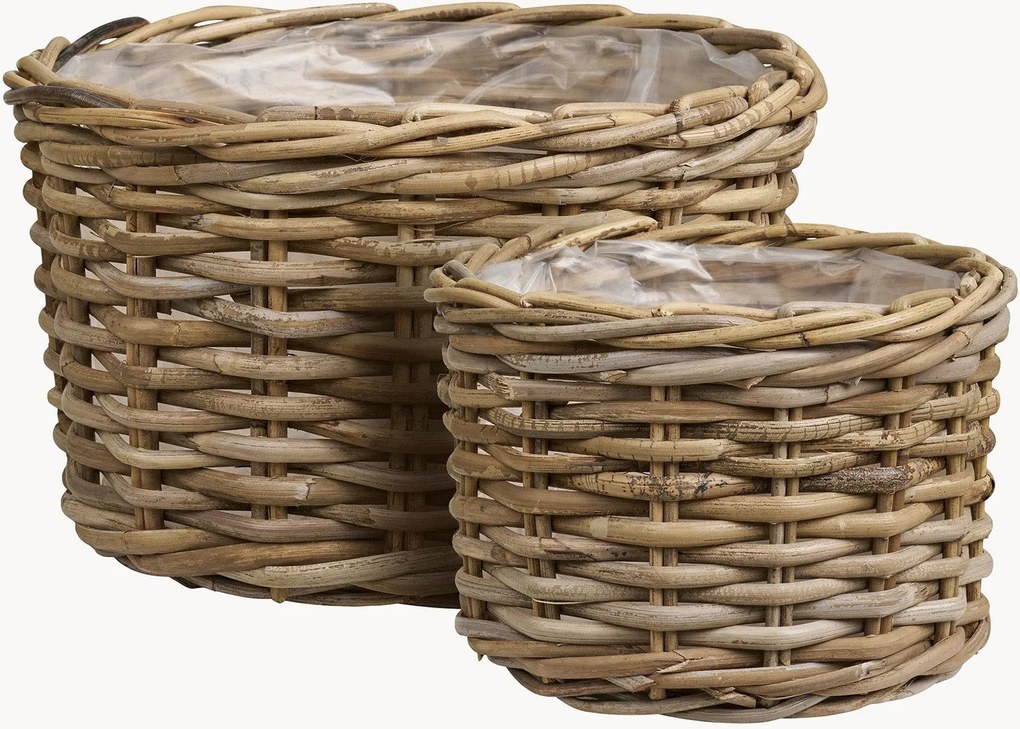 Set di 2 fioriere in rattan Kalak