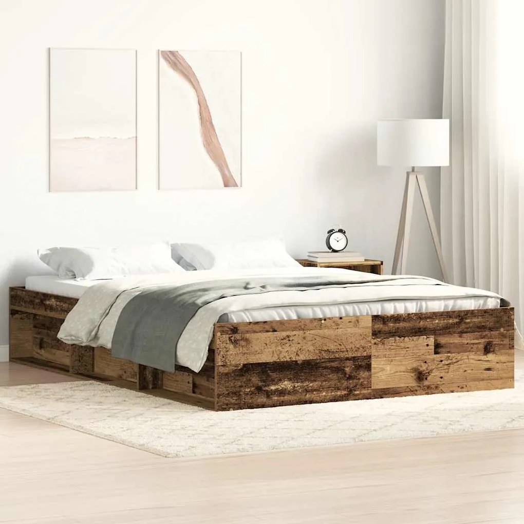 Giroletto Senza Materasso Legno Antico 160x200 Cm İn Truciolato /