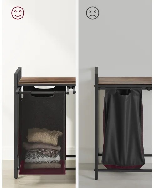 Cesto porta biancheria REX marrone/nero