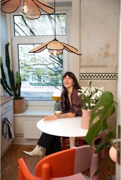Osram - Lampadario a sospensione con cavo DECOR RATTAN 1xE27/15W/230V Ø 58 cm beige/nero