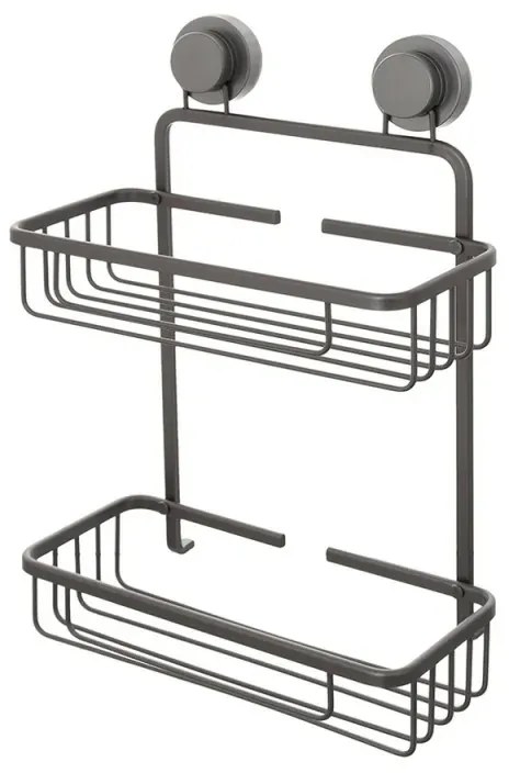 Griglia doccia portaoggetti rettangolare in acciaio canna di fucile doppio fissaggio