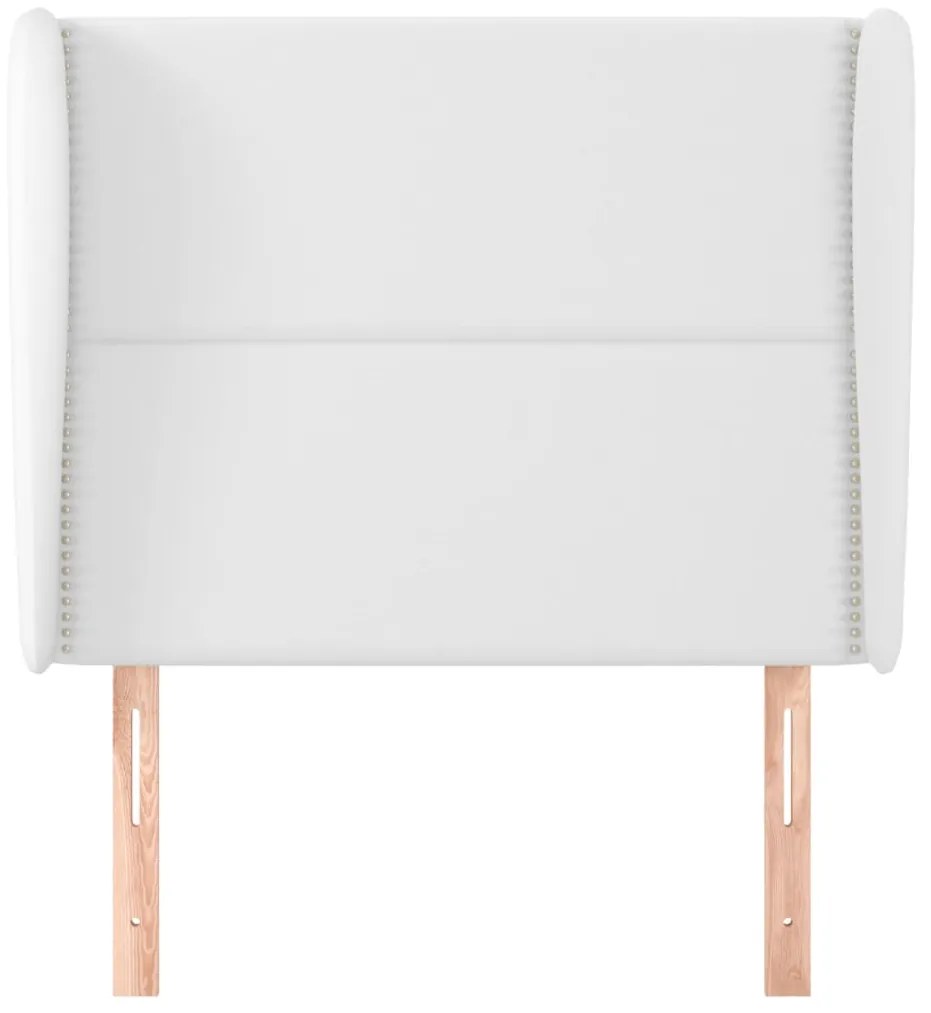 Testiera ad orecchio bianca 93x23x118/128 cm in similpelle