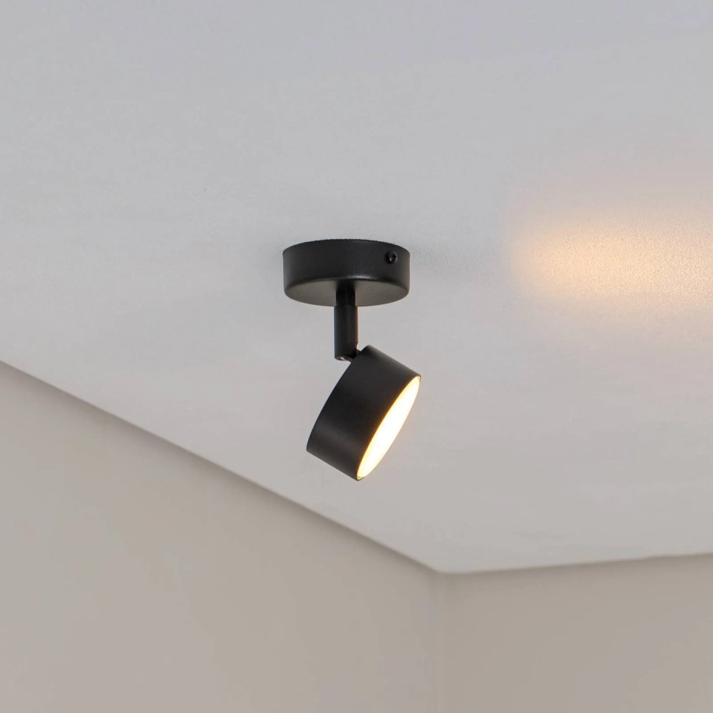 SIGMA Faretto da soffitto Nemo, a 1 luce, nero, mobile