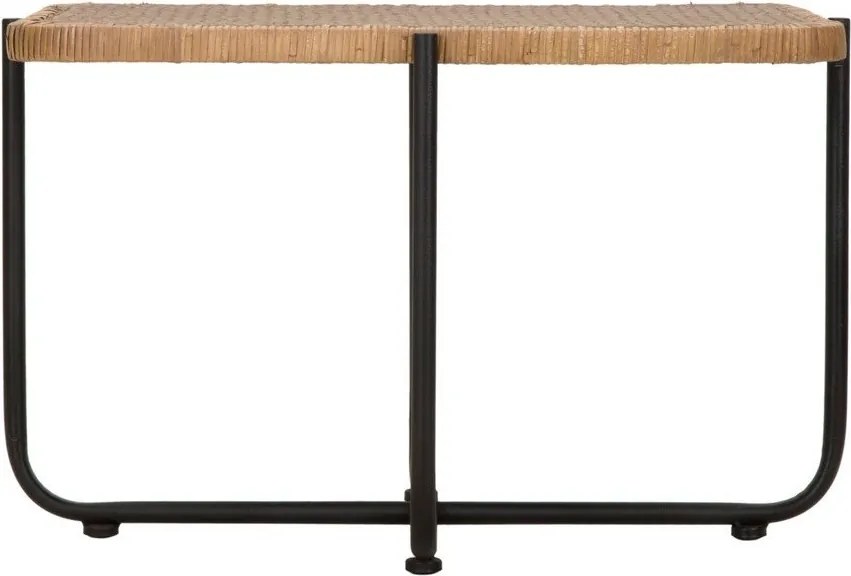 Tavolino da salotto nero/di colore naturale in rattan 55x75 cm Cebu – Mauro Ferretti