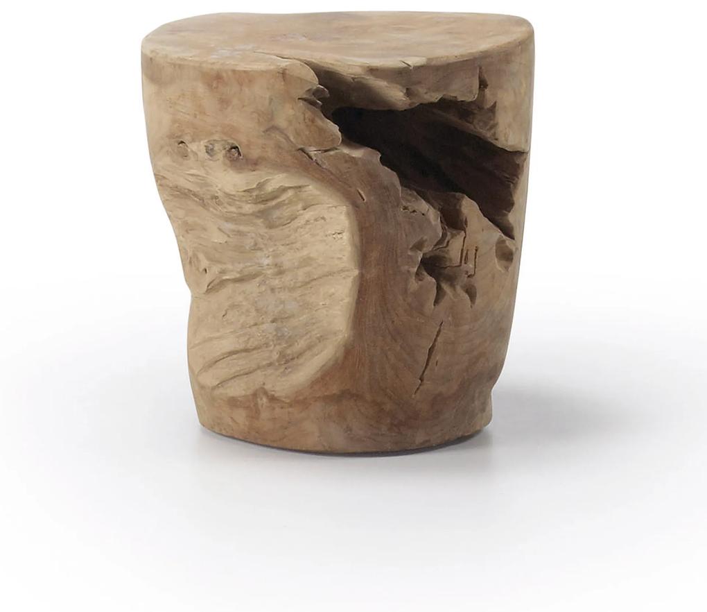 Kave Home - Tavolino Tropicana in legno massello di teak Ã˜ 35 cm