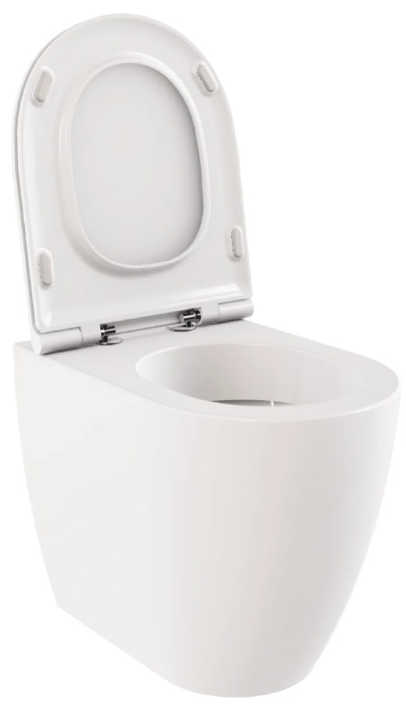 Wc a Terra Senza Brida Azzurra Ceramica "Comoda" Bianco Lucido