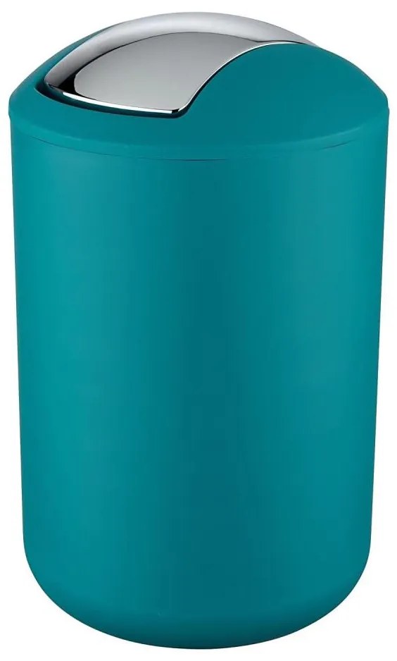 WENKO 21227100 - Pattumiera BRASIL 19,5x31 cm turchese/cromo lucido