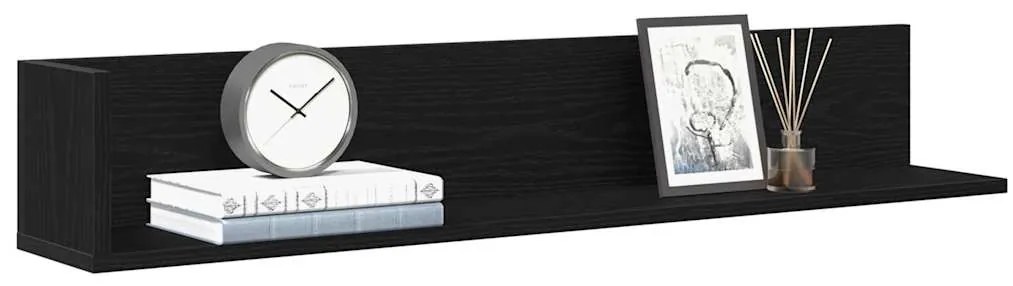 Mensole Da Parete 2pz Nere 100x16,5x16,5 Cm Legno Multistrato /