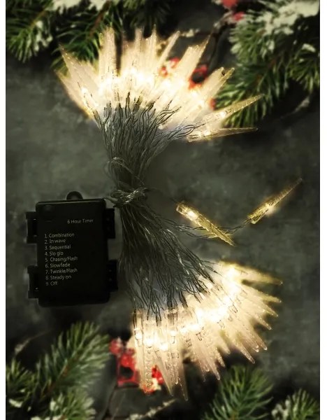 Brilagi - Catena natalizia LED da esterno 50xLED/8 funzioni/3xAA 8m IP44 bianco caldo