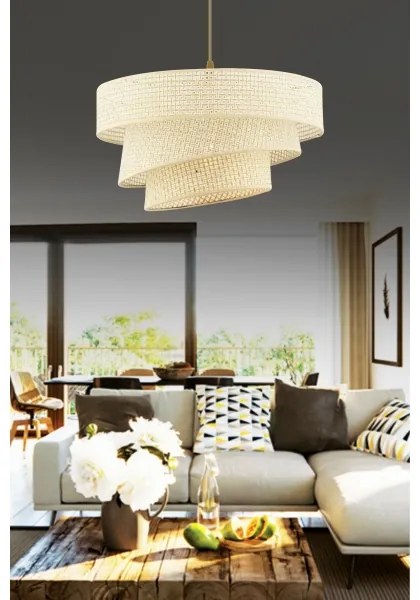 Lampadario a sospensione con cavo COUPER 1xE27/60W/230V colore crema