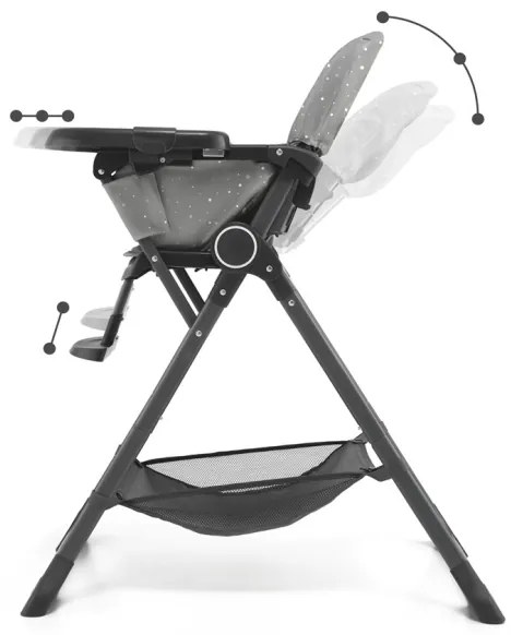 KINDERKRAFT - Sedia da pranzo per bambini FOLDEE grigio