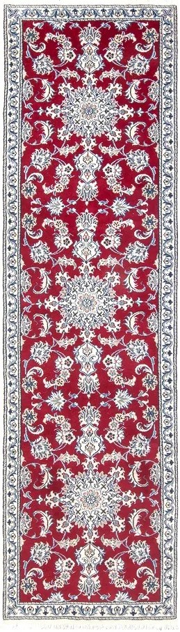 Nain Tappeto 290x80 Rosso (Iran) Annodato A Mano