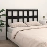 Testiera per Letto Nera 125,5x4x100cm in Legno Massello di Pino cod mxl 49489