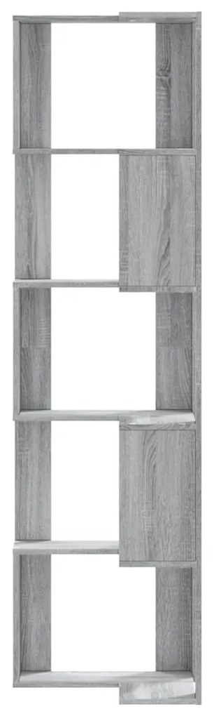 Libreria angolare 5ripiani grigio sonoma 50x50x179 cm legno
