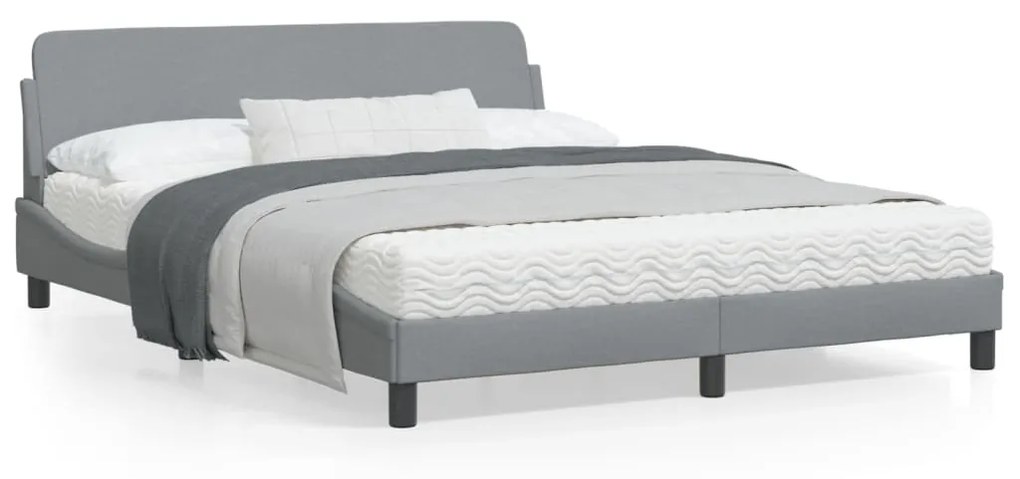 Giroletto Senza Materasso Grigio Chiaro 160x200 Cm Tessuto /